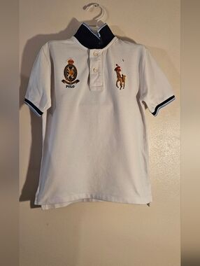 Polo by Ralph Lauren Crest Embroidered White Kids Polo by Ralph Lauren Shirt
